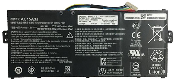 Kompatibel Bærbar PC batteri til acer KT.00303.016 Kompatibel Bærbar PC batteri acer til KT.00303.016