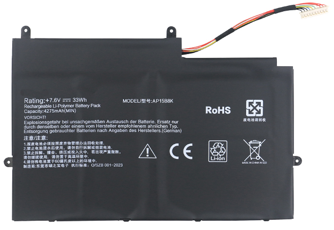 Kompatibel Bærbar PC batteri til Acer AP15B8K Kompatibel Bærbar PC batteri Acer til AP15B8K
