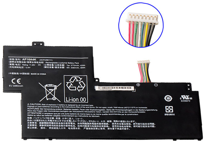 Kompatibel Bærbar PC batteri til acer KT.00304.007 Kompatibel Bærbar PC batteri acer til KT.00304.007