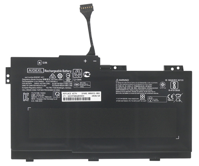 Kompatibel Bærbar PC batteri til HP 808397-421 Kompatibel Bærbar PC batteri HP til 808397-421