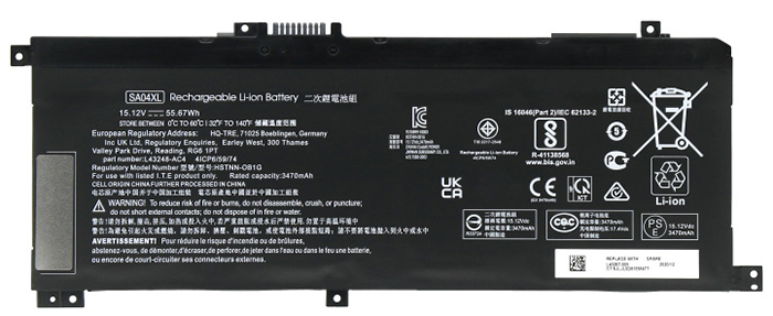 Kompatibel Bærbar PC batteri HP  til L43248-AC2 